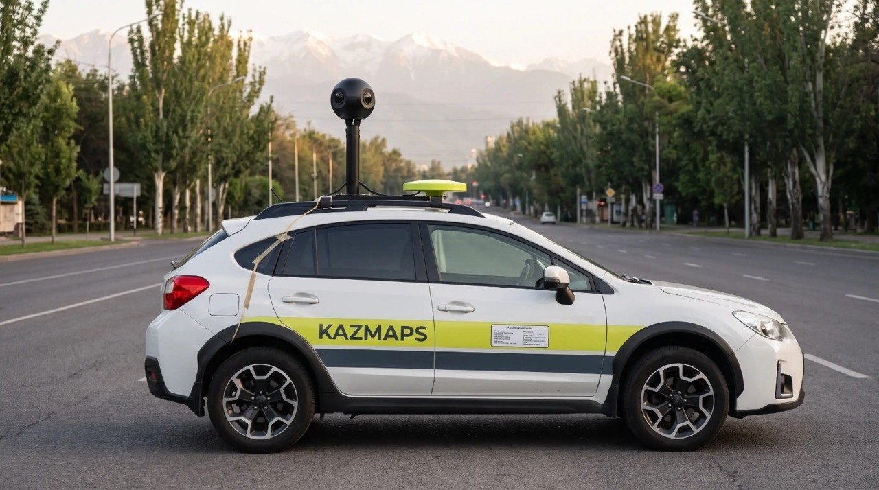 Автомобиль KazMaps с панорамной камерой на крыше